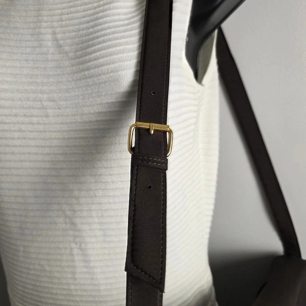 Valerie Stevens Messenger Bag Brown Crossbody Laptop Briefcase RN 13711 Large